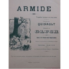 GLUCK C. W. Armide Scène et Air d'Armide Chant Piano