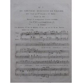 BOIELDIEU Adrien Le Nouveau Seigneur de Village No 7 Chant Piano ca1815