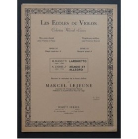 MASCITTI M. Larghetto CORELLI A. Adagio et Allegro Violon Piano 1947
