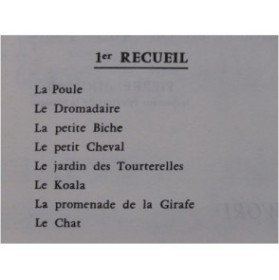 GABUS Monique Le Livre des Animaux Recueil No 1 Piano 1974