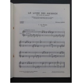 GABUS Monique Le Livre des Animaux Recueil No 1 Piano 1974
