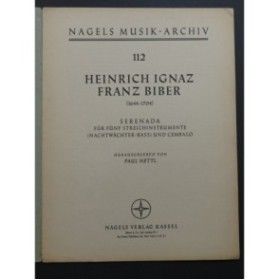 BIBER H. I. F. Serenade Violon Alto Clavecin 1934