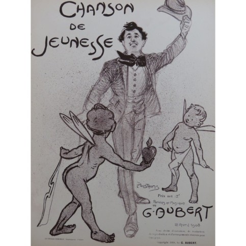 AUBERT Gaston Chanson de Jeunesse Pousthomis Piano Chant 1910
