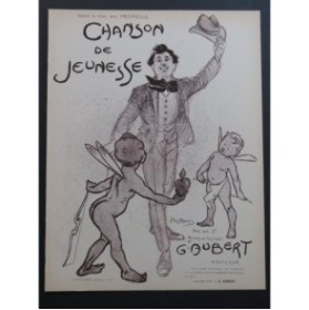 AUBERT Gaston Chanson de Jeunesse Pousthomis Piano Chant 1910