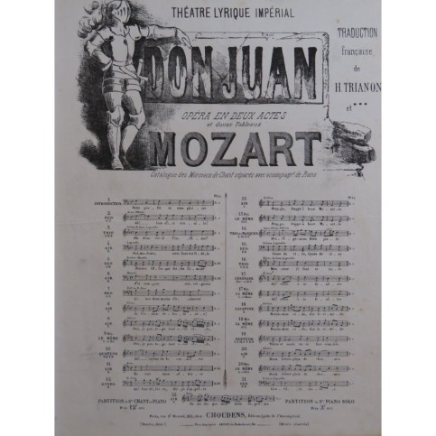 MOZART W. A. Don Juan No 17 Chant Piano ca1866