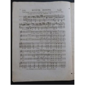 BERTON F. Fils Écoute Écoute Chant Piano ca1830
