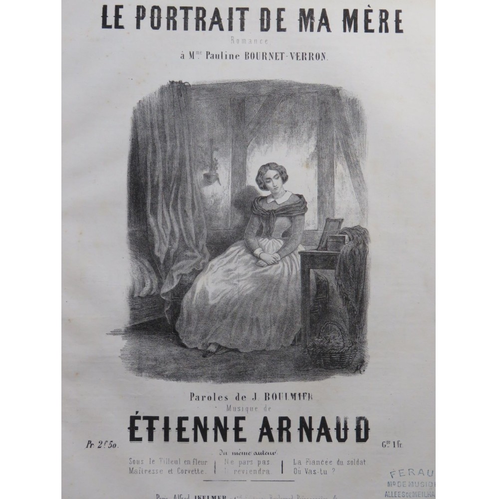 ARNAUD Étienne Le portrait de ma mère Chant Piano ca1850