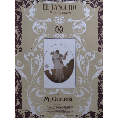 GUERRI M. El Tanguito Tango Argentin Piano 1914