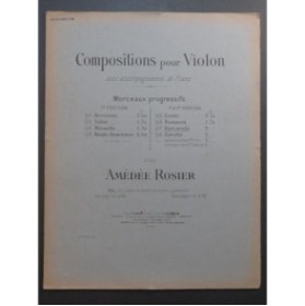 ROSIER Amédée Barcarolle Violon Piano ca1900