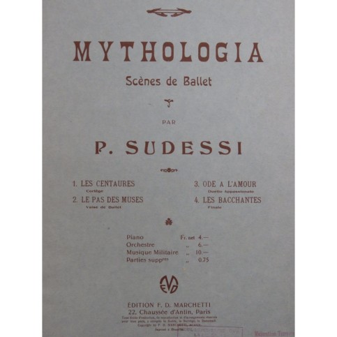 SUDESI P. Mythologia Piano 1914