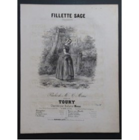 TOURY Fillette Sage Chant Piano ca1840