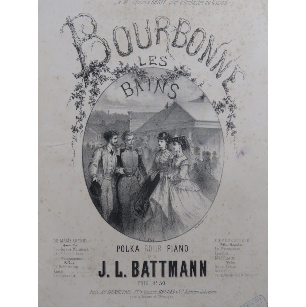 BATTMANN J. L. Bourbonne les Bains Piano 1867