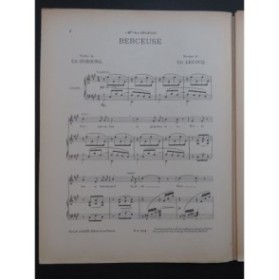 LECOCQ Charles Berceuse Chant Piano 1906