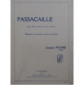 PICARD Jacques Passacaille Piano Alto 1931