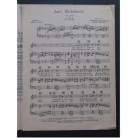 WALLER Thomas BROOKS Harry Ain't Misvehavin' Chant Piano 1929