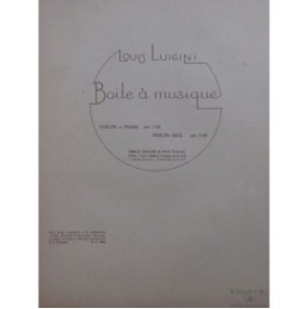 LUIGINI Louis Boite à Musique Violon Piano ca1925