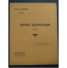 WEILLER Ernest Divin Souvenir Violon Piano ca1914