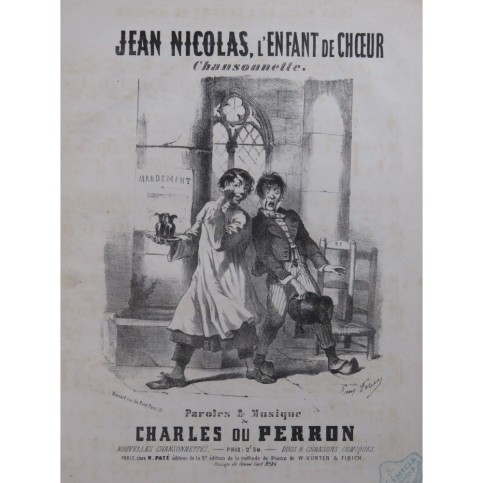 DU PERRON Charles Jean Nicolas l'Enfant de Choeur Chant Piano ca1850