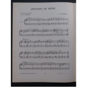 ZIWÈS A. Chanson de Bébé Piano 1914