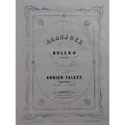 TALEXY Adrien Aranjuez Boléro Piano ca1856