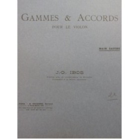 IBOS J.-G. Gammes et Accords Cahier No 2 Main gauche Violon 1918