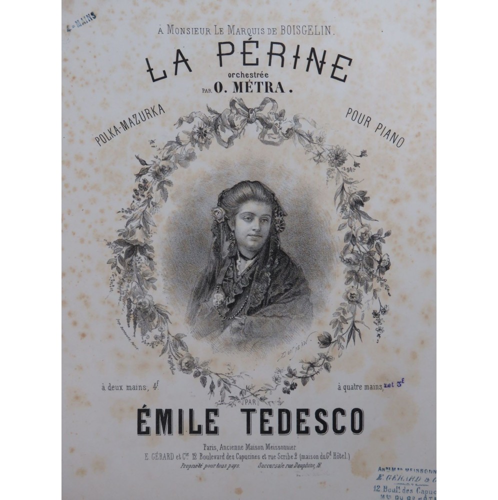 TEDESCO Émile La Périne O. Métra Piano 4 mains 1874