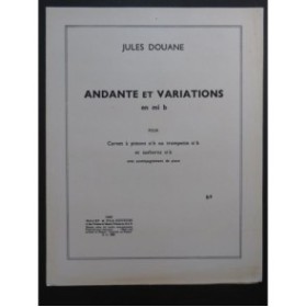 DOUANE Jules Andante et Variations Cornet ou Trompette Piano ca1925