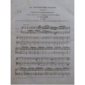 KARR Henry Le Montagnard Émigré Chant Piano ou Harpe ca1820