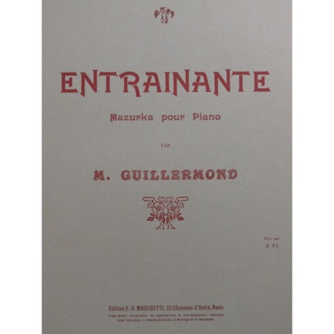 GUILLERMOND M. Entrainante Piano