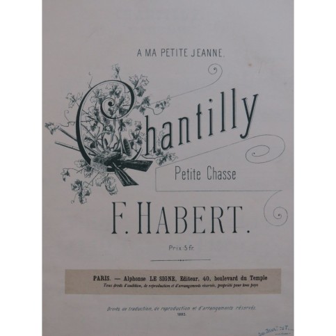 HABERT F. Chantilly Piano 1885