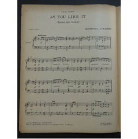 LEARSI Marcel As You Like It Danse Piano 1919