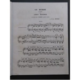 DESSAUX Louis Le Derby Galop Piano 4 mains XIXe
