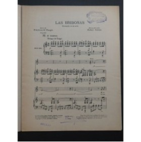 CALLEJA Rafael Las Bribonas Zarzuela No 3 Chant Piano 1908