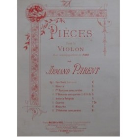 PARENT Armand Romance sans Paroles No 3 Piano Violon 1894