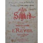 REYER Ernest Sigurd Opera Dedicace Chant Piano 1884