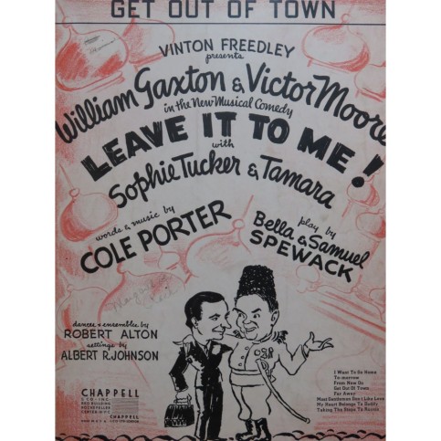 PORTER Cole Get Out of Town Chant Piano 1938