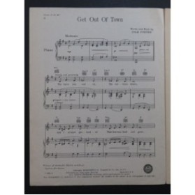 PORTER Cole Get Out of Town Chant Piano 1938
