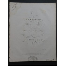 THALBERG S. Fantaisie sur Moïse de Rossini Piano ca1838