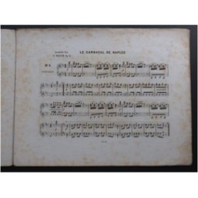 REDLER G. Le Carnaval de Naples Quadrille Piano 4 mains ca1850