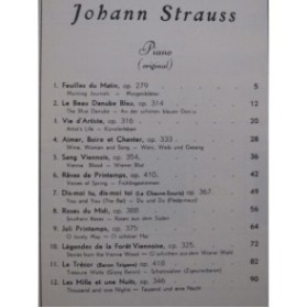 STRAUSS Johann Les plus célèbres Valses pour Piano