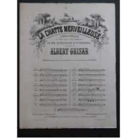 GRISAR Albert La Chatte Merveilleuse No 8 Chant Piano 1862
