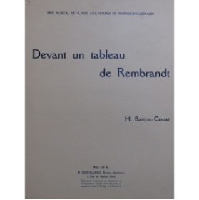 BASTON-COUAT H. Devant un tableau de Rembrandt Chant Piano 1929