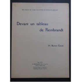 BASTON-COUAT H. Devant un tableau de Rembrandt Chant Piano 1929
