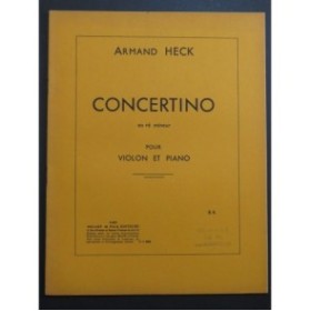 HECK Armand Concertino en ré mineur Violon Piano ca1935