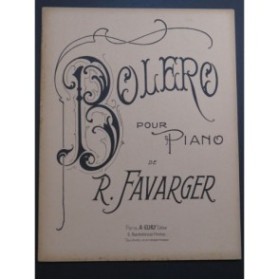 FAVARGER René Bolero Piano