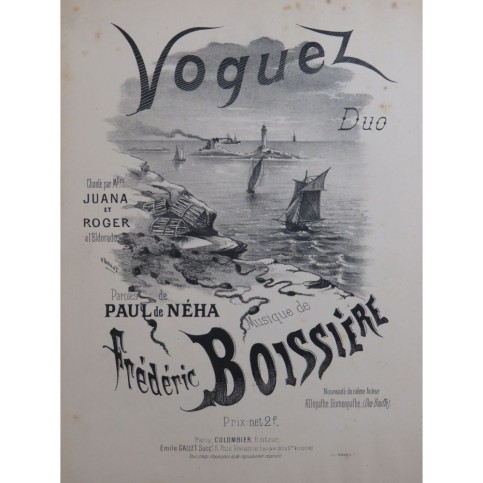 BOISSIÈRE Frédéric Voguez ! Chant Piano ca1890