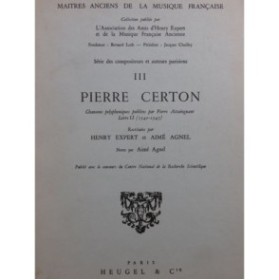CERTON Pierre Chansons polyphoniques No 3 Chant 1968