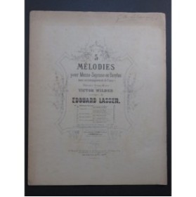LASSEN Edouard 5 Mélodies Chant Piano ca1880