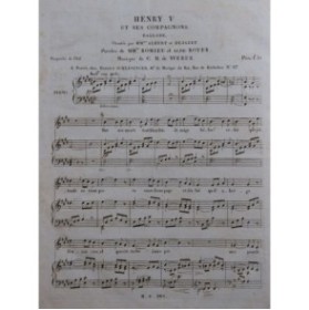 WEBER Henry V et ses Compagnons Chant Piano ca1820