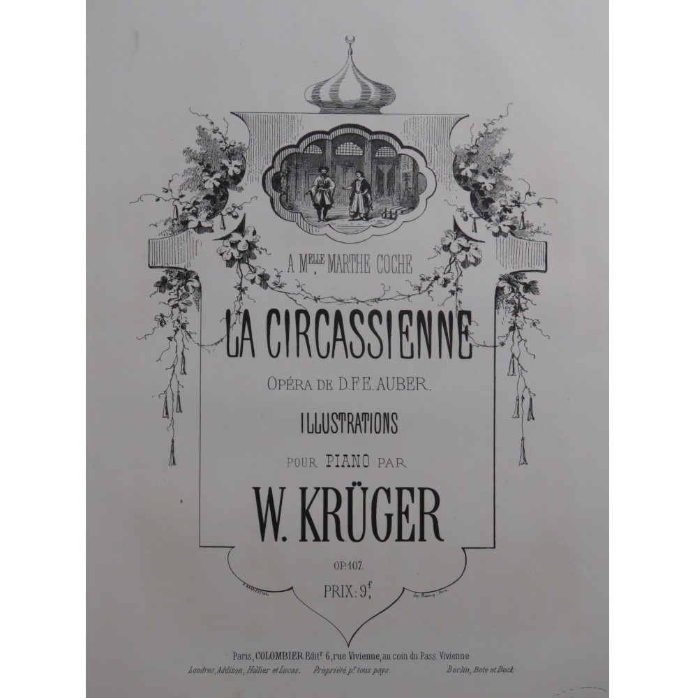 KRÜGER Wilhelm La Circassienne Piano ca1861